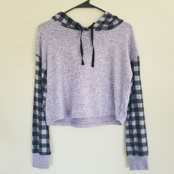 Inspired Hearts Purple Cropped Pullover Hoodie - Picture 4 of 6